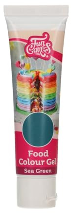 FunCakes Food Colour Gel Mer Verte: Colorant Alimentaire Gel Concentré pour le Fondant, la Pâte d'Amande, la Crème. Dosage Simple et Facile. Créer des Couleurs Vives. Halal. 30 g