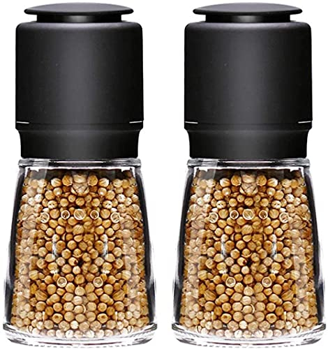QTANZIQI Set Manual Chili Grinder Glass Bottle Salt Mill with Adjustable Coarse Salt and Pepper Shaker for Barbecue Or Dinner Cc Salt Mill Salt and Pepper Mills (A Sort of) silk pillowcase