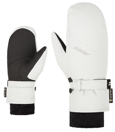 Ziener Damer Clairo skidvantar/vintersport | Gore-Tex, mycket varm, vit fog, 6,5