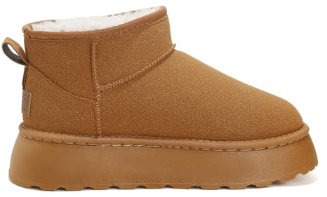 starflare Bottes d'hiver pour femmes, Bottes d'hiver chaudes et douillettes, Bottes classiques d'hiver en fourrure pour l'extérieur, Bottes d'hiver pour femmes Bottes neige pour femmes, marron, 38 EU