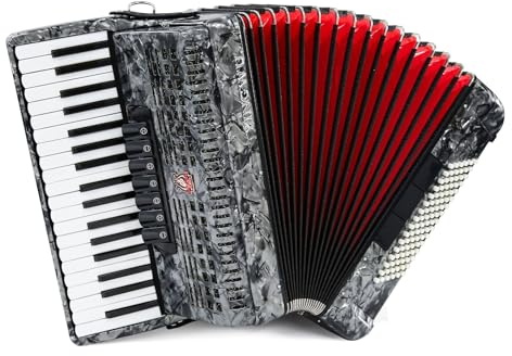 Accordion,37 Key 96 Bass Professional Accordion for Advanced Players(Gray)