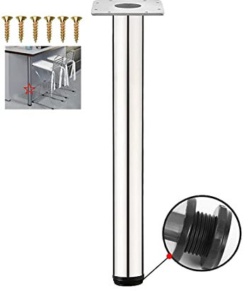 Verstellbares Tischbein aus Edelstahl für Frühstücksbar, Arbeitsplattenstütze, rundes Rohr-Design, 150 kg, Traglasthöhe 60 cm