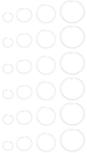 Tucnoeu 24 st genomskinliga näsringar 16 mätare klar septumring, öronhållare i plast, näsringar i plast för kirurgi (6/8/10/12 mm), 1.2mm, Plast, Ingen ädelsten