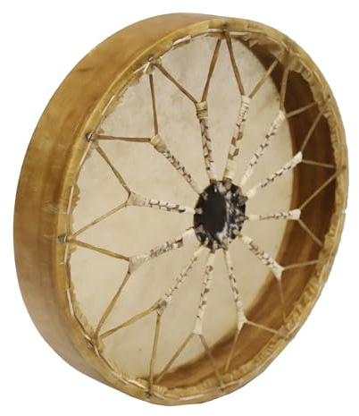 30 cm, estilo nativo americano, tambor de chamán hecho a mano, chamánico, tambor de mano de percusión, meditación de yoga, curación de medicamentos, marco de madera, celebración de eventos + batidor