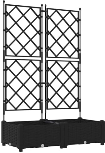 vidaXL Macetero de Jardín 2 pcs Negro 80 x 40 x 125,5 cm Acero, Jardín y Terraza, Maceta de Acero Moderna, Resistente al Clima, Contenedor Duradero para Plantas, Decoración de Patio