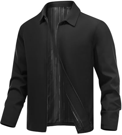 Allthemen Bomber Jacket Homme Zip Blouson Transition Col Revers Veste