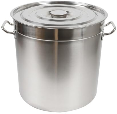 Rostfritt stål kastrull 70 liter, soppgryta stor med handtag och lock, stor kastrull för induktionshällar, gasspisar, elektriska spisar, värmebeständig