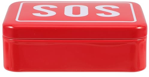 MUELODSIC Cassetta Pronto Soccorso Vuota in Lamiera Rossa, Scatola per Medicinali Portatile e Leggera per Picnic All'aperto e Viaggi di Emergenza