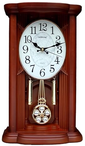 Orologio da tavolo vintage con pendolo e campanello Westminster, funzionamento a batteria, per soggiorno, ufficio o decorazione della casa