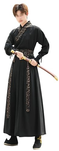 Stor Hanfu För Män (S-4XL), Kinesisk Hanfu-dräkt, Justerbart Midjebälte, Bekväm + Lätt, För Cosplay, Fest