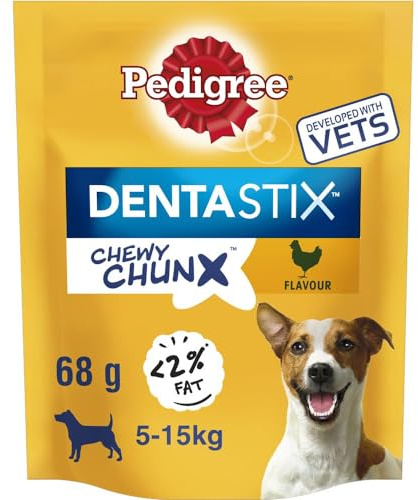 Pedigree Dentastix - Chewy Chunx Mini - Dog Treats for Small and Medium Dogs - Chicken Flavour - 5 Chews (Pack of 5)