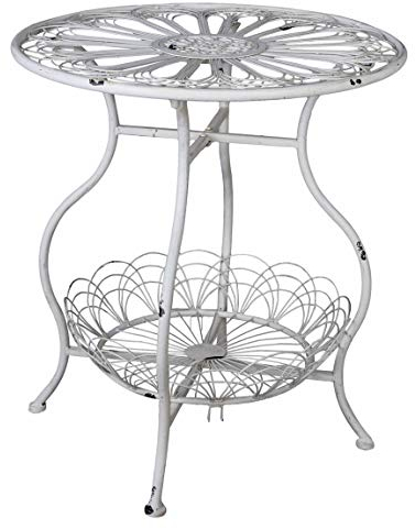 Gartentisch Weiss Eisentisch Shabby Chic Beistelltisch Balkontisch Terrassentisch aja264 Palazzo Exklusiv