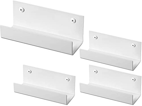 Blulu Lot de 4 crochets de rangement muraux en acier pour brouette de garage robuste pour suspendre échelles, chariots, chaises, vélos (blanc)