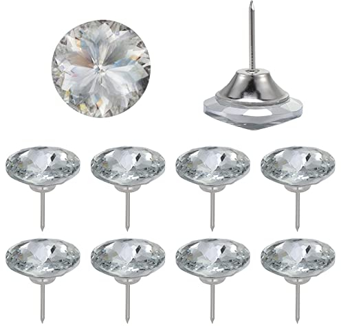 Kyrio 60 Stück Diamant-Kristall-Polsternägel, dekorative Reißnägel, Möbelnägel, Diamant-Pinnnadeln für Möbel, Sofa, Kopfteile, Korkplatte (20 mm, Bauhinia)