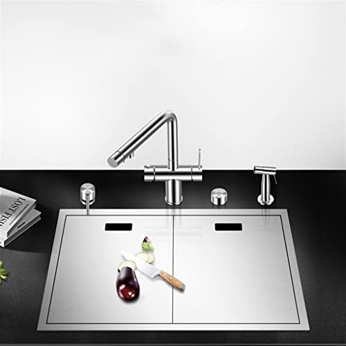 Stainless Steel Invisible Sink Kitchen Concealed Undercounter Washbasin Large Single Sink (B 640 x 430 x 220 mm) (B 640 x 430 x 220 mm)