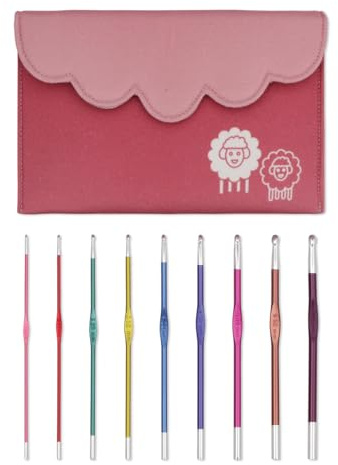 KnitPro Zing Crochet Hook Set, Single Ended 2.00, 2.50, 3.00, 3.50, 4.00, 4.50, 5.00, 5.50 & 6.00 mm