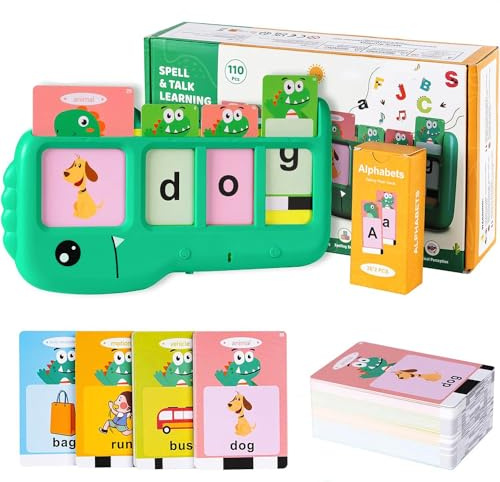 Talking Flash Cards for Toddlers 2-8: Alphabet Learning & Spelling Games with 224 Sight Words - Montessori Sensory Toys for Preschool Boys & Girls, Speech Therapy Toys for Kids with Autism, Ideal Gift
