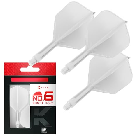 Target Darts K Flex Integrated Dart Flights And Shafts, No.6 | Pack Of 3 K-Flex - No6, Kflex All In One Moulded Dart Flight & Stem Lengths: Short, Intermediate & Medium | Professional Dart Accessories