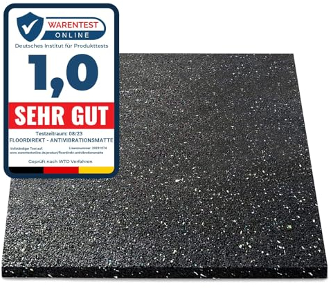 Floordirekt Premium Antivibrationsmatte 60x60cm - Made in Germany - für Waschmaschine Trockner etc. - zuschneidbar - in 4 Stärken erhältlich (60 x 60 x 0,3 cm)