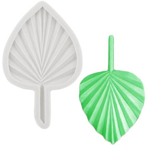 Silicone Molds for Candles,16.8x10.7cm Palm Leaves Silicone Molds Fan Leaf Fondant Mold Cake Decorating Tools Cupcake Topper Candy Chocolate Moulds