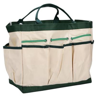 Tiardey Bolsa para Herramientas de jardín, Bolsa de Tela Oxford con 8 Bolsillos, Organizador de Herramientas de jardín Reutilizable y Multiusos para Trabajos al Aire Libre en el césped y el jardín
