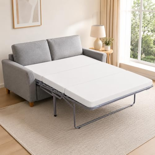 ZIKEBTUY Materasso per divano letto, materasso pieghevole, materasso in memory foam, materasso pieghevole con rivestimento sfoderabile, 180 x 150 x 10 cm