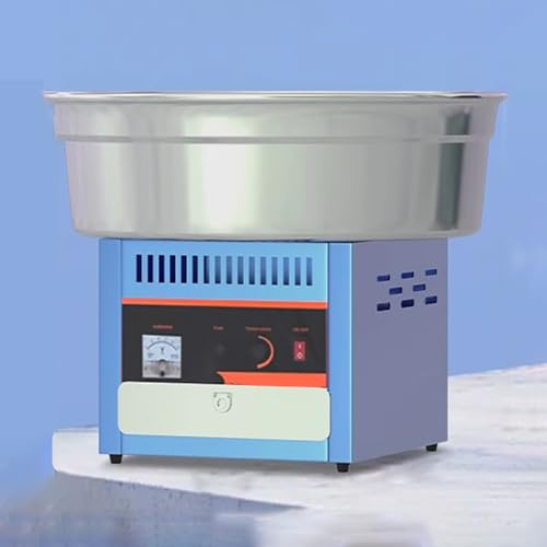 1000W kommersiell sockervaddsmaskin med 20-tums skål i rostfritt stål, förvaringslåda och sked, professionell sockervaddsmaskin (Blue)