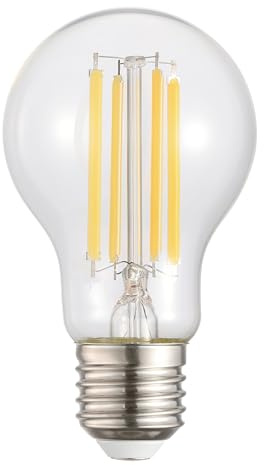 Eglo E27 LED Lamp, Bulb 12 Watt (Equivalent to 100 Watt), 1521 Lumens | 4000 Kelvin, Filament Light Source neutral white, Clear Glass Bulb, A60, Ø 6 cm