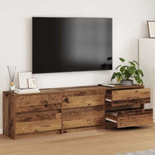 Fangmaliuyun Mobile per TV in legno anticato 180 x 34 x 50 cm, in legno rustico, con porta scorrevole e scaffale, per soggiorno, moderno comò per Living Room and Bedroom