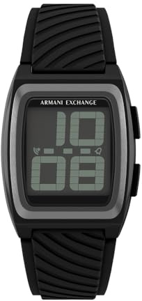 Armani Exchange montre Pour Homme, mouvement LCD et boîtier 42 mm Avec Bracelet en Silicone