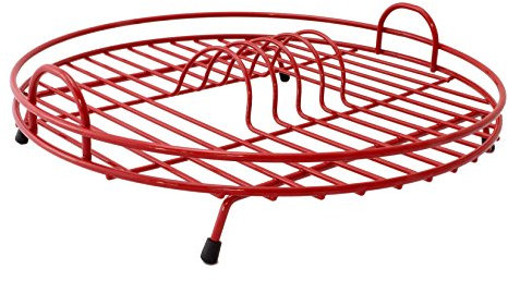 Delfinware Dish Drainer, Metal, Red, 37 x 37 x 10 cm