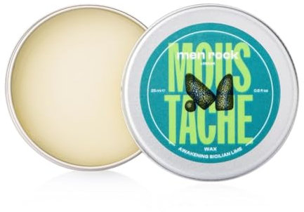 Men Rock Awakening Beard Wax - Coffee Oil Infused, 25ml: Shapes, Tames & Softens with Zesty Sicilian Lime Scent