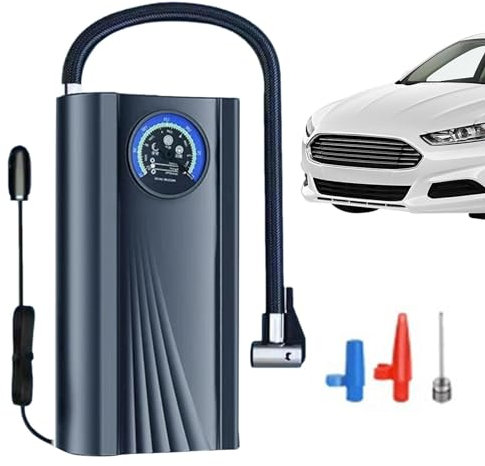 Anloximt Gonfleur de pneus,Pompe à pneus électrique Portable 150 psi à Faible Bruit | Outils de réparation Automobile pour Automobile, vélo, Voiture à Batterie, Moto, Basket-Ball