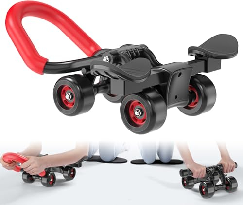 Lvpradior Bauchroller Automatisches Rebound Bauchrad, Ab Roller Bauchtrainer mit Ellbogenunterstützung, Verbesserte Stabiler vier Räder, zwei Workout-Modi, Fitnessgeräte für Zuhause