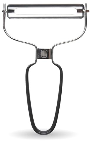 Kock extra bred dragskalare – 150 x 102 x 11 mm funktionell del – för stora grönsaker med hård skål som pumpa och kålrabbi – halkfritt handtag – grå/silver