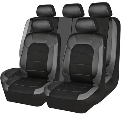 9 st bilsätesöverdrag fullt set, för KIA Niro 2017-2022 billädersätesöverdrag set andningsbara vattentäta halkfria framsätesskydd, C/grå