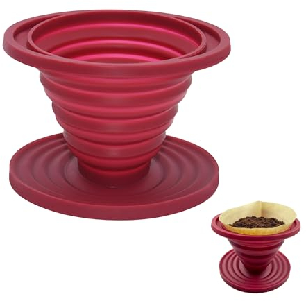 Filtre à café de camping, filtre à café de camping, porte-filtre à café pliable, goutteur de café en silicone, portable, filtre à café, camping pliable pour la maison, le camping, les voyages