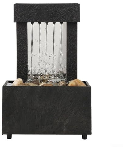 Elegant Miniature Fountain with Pebble Rock Scenery Adds Positive Energy to Any Space