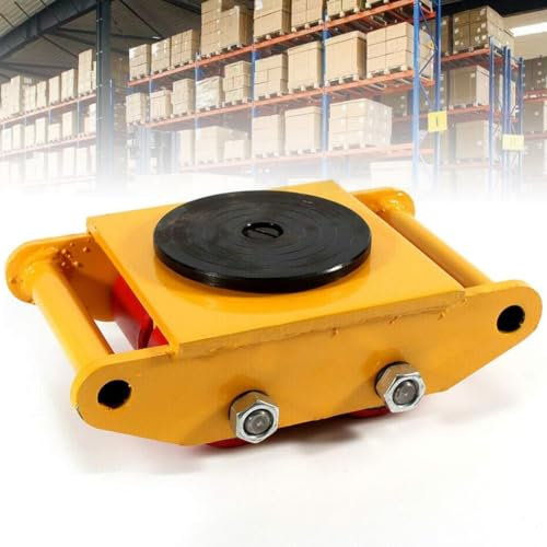 Industrial Machinery Mover, Machinery Moving Skate with 360°Rotation Cap and 4 Pu Wheels, 6T Machinery Skate Dolly, for Industrial Moving Equipment, Warehouse, Workshop, Factory
