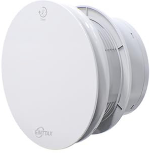 EINTTAX 4 Inch 100mm Silent Bathroom Extractor Fan with Timer, 95m³/h Powerful Bathroom Fan, Wall/Window/Ceiling Mounted Extractor Fan for Kitchen Office Toilet, 12W, IPX4 Waterproof, White