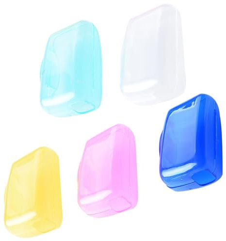 Toothbrush Protector Caps Set of 5, Compact Head Covers Electric Toothbrushes with Hygienic Ventilation and Secure Fit Design for Travel, School, Camping, Church, Daily Care 1.45x0.90x0.79in