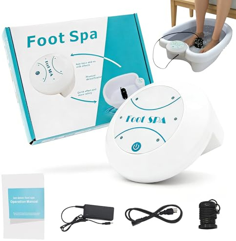 Máquina De Baño De Pies,Spa Lónico Para Pies En Casa,Baño De Pies Ionic Detox Para El hogar Y Los Viajes,Relajación Y Bienestar,Hogar Y Bienestar(Blanco)