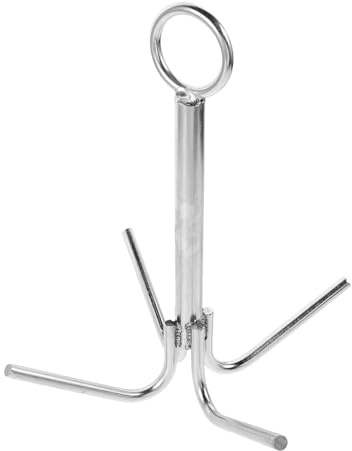 GARVALON Gancho de Agarre Ancla Marina de Acero Inoxidable 4 Puntas para Yates, Botes Inflables y Kayaks, Accesorio de Anclaje Resistente y Compacto para Navegación y Fondeo