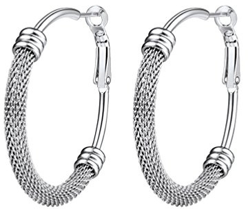 PROSTEEL Boucles d'Oreilles Créoles Femme Acier Inoxydable Anneau d'Oreille 40mm