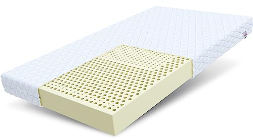 FDM Udine Latexmatratze 140 x 200 cm Matratze Härtegrad H2 (Mittelweich) 11 cm Höhe Zweiseitig Bezug Abnehmbar Waschbar Antiallergisch