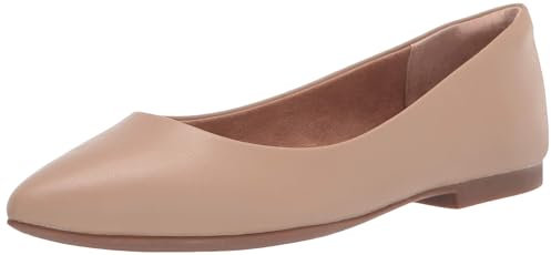 Amazon Essentials Damen Ballerinas mit spitzem Zehenbereich, Beige Kunstleder, 39 EU