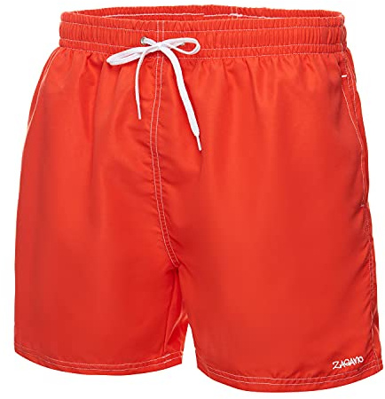 ZAGANO Costume da Bagno da Uomo, Prodotto nell'UE, Pantaloncini da Nuoto, da Spiaggia, Corti, Resistenti e Comodi, 5108, Arancione Scuro, 5XL