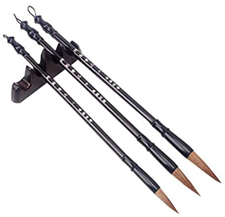 3 bolígrafos de caligrafía china, pincel de dibujo Sumi, pincel de pintura, pincel kanji para principiantes, tamaño pequeño, color negro