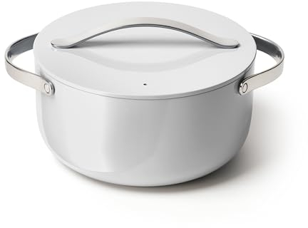 Caraway Nonstick Ceramic Dutch Oven Pot with Lid (6.5 qt, 10.5) - Non Toxic, PTFE & PFOA Free - Oven Safe & Compatible with All Stovetops (Gas, Electric & Induction) - Gray
