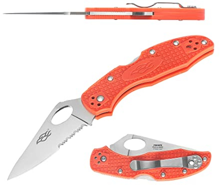 Firebird GANZO F759MS-OR Cuchillo Plegable de Bolsillo Hoja de Acero 440C 75 mm Mango Antideslizante con Clip Camping Caza Pesca Cuchillo de Bolsillo al Aire Libre 67g (Naranja)